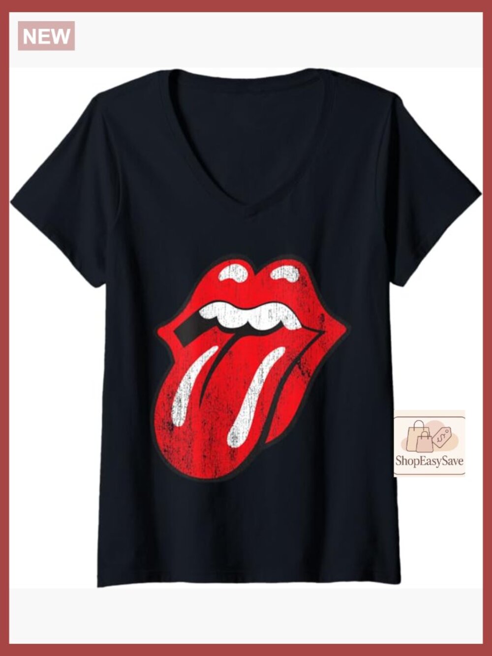 Distressed V-Neck Tee Retro Graphic Classic Fit Lightweight Cotton Top